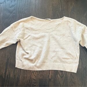 Aritzia Babaton CreamWaffle V-Neck Sweater